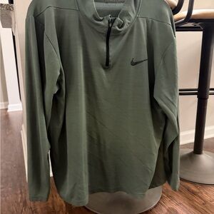 Nike Men's Green DriFit Quarter Zip - XL